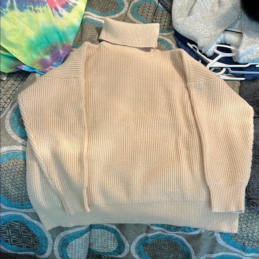 Cozy Beige Turtleneck Sweater